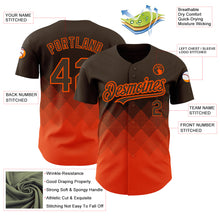Load image into Gallery viewer, Custom Brown Orange 3D Pattern Design Gradient Square Shapes Authentic Baseball Jersey

