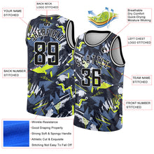 Load image into Gallery viewer, Custom Black White 3D Pattern Design Abstract Grunge Art Authentic Basketball Jersey
