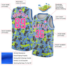 Load image into Gallery viewer, Custom Light Blue Pink-White 3D Pattern Design Abstract Grunge Art Authentic Basketball Jersey
