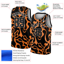 Laden Sie das Bild in den Galerie-Viewer, Custom Black Bay Orange-White 3D Pattern Design Tiger Prints Authentic Basketball Jersey
