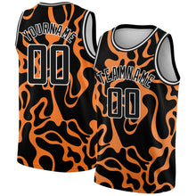 Load image into Gallery viewer, Custom Black Bay Orange-White 3D Pattern Design Tiger Prints Authentic Basketball Jersey
