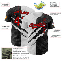 Laden Sie das Bild in den Galerie-Viewer, Custom Graffiti Pattern Red-Black 3D Scratch Authentic Baseball Jersey
