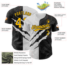 Laden Sie das Bild in den Galerie-Viewer, Custom Graffiti Pattern Gold-Black 3D Scratch Authentic Baseball Jersey
