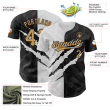 Laden Sie das Bild in den Galerie-Viewer, Custom Graffiti Pattern Old Gold-Black 3D Scratch Authentic Baseball Jersey

