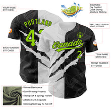 Load image into Gallery viewer, Custom Graffiti Pattern Neon Green-Black 3D Scratch Authentic Baseball Jersey
