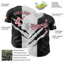 Laden Sie das Bild in den Galerie-Viewer, Custom Graffiti Pattern Medium Pink-Black 3D Scratch Authentic Baseball Jersey
