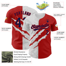 Load image into Gallery viewer, Custom Graffiti Pattern Navy-Red 3D Scratch Authentic Baseball Jersey
