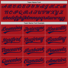 Laden Sie das Bild in den Galerie-Viewer, Custom Graffiti Pattern Navy-Red 3D Scratch Authentic Baseball Jersey
