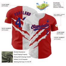 Load image into Gallery viewer, Custom Graffiti Pattern Royal-Red 3D Scratch Authentic Baseball Jersey
