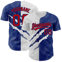 Load image into Gallery viewer, Custom Graffiti Pattern Red-Royal 3D Scratch Authentic Baseball Jersey
