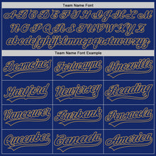 Load image into Gallery viewer, Custom Graffiti Pattern Royal-Old Gold 3D Scratch Authentic Baseball Jersey
