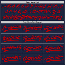Laden Sie das Bild in den Galerie-Viewer, Custom Graffiti Pattern Red-Navy 3D Scratch Authentic Baseball Jersey
