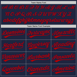 Custom Graffiti Pattern Red-Navy 3D Scratch Authentic Baseball Jersey