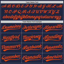 Laden Sie das Bild in den Galerie-Viewer, Custom Graffiti Pattern Orange-Navy 3D Scratch Authentic Baseball Jersey
