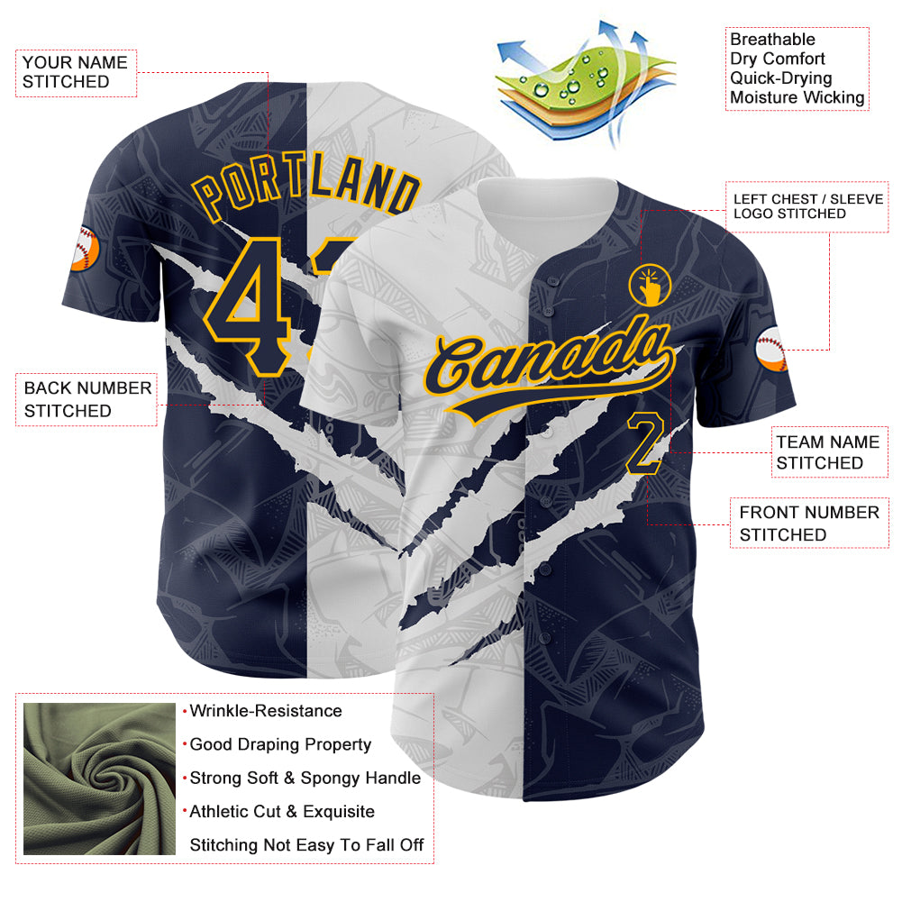 2024 Cheap Custom Graffiti Pattern Navy-Gold 3D Scratch Authentic ...