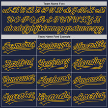 Laden Sie das Bild in den Galerie-Viewer, Custom Graffiti Pattern Navy-Gold 3D Scratch Authentic Baseball Jersey
