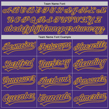 Load image into Gallery viewer, Custom Graffiti Pattern Purple-Gold 3D Scratch Authentic Baseball Jersey
