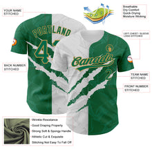 Load image into Gallery viewer, Custom Graffiti Pattern Kelly Green-Old Gold 3D Scratch Authentic Baseball Jersey
