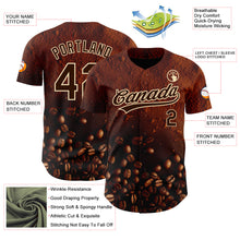 Load image into Gallery viewer, Custom Brown Cream 3D Pattern Design International Coffee Day Authentic Baseball Jersey

