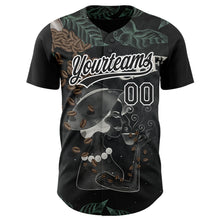 Load image into Gallery viewer, Custom Black White 3D Pattern Design International Coffee Day Authentic Baseball Jersey
