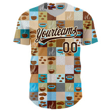 Load image into Gallery viewer, Custom Brown Cream 3D Pattern Design International Coffee Day Authentic Baseball Jersey
