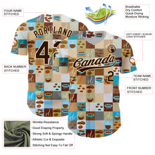 Load image into Gallery viewer, Custom Brown Cream 3D Pattern Design International Coffee Day Authentic Baseball Jersey
