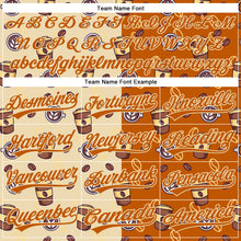Загрузить изображение в средство просмотра галереи, Custom Cream Texas Orange 3D Pattern Design International Coffee Day Authentic Baseball Jersey
