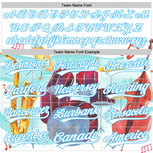 Charger l&#39;image dans la galerie, Custom White Sky Blue 3D Pattern Design International Jazz Day Authentic Baseball Jersey
