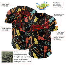 Load image into Gallery viewer, Custom Black Red 3D Pattern Design International Jazz Day Authentic Baseball Jersey
