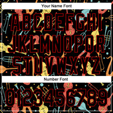 Load image into Gallery viewer, Custom Black Red 3D Pattern Design International Jazz Day Authentic Baseball Jersey
