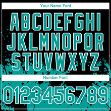 Загрузить изображение в средство просмотра галереи, Custom Black Teal-White 3D Pattern Design Abstract Splash Grunge Art Authentic Baseball Jersey
