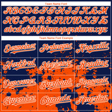 Загрузить изображение в средство просмотра галереи, Custom Navy Orange-White 3D Pattern Design Abstract Splash Grunge Art Authentic Baseball Jersey
