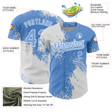 Load image into Gallery viewer, Custom Light Blue White 3D Pattern Design Abstract Brush Stroke Authentic Baseball Jersey

