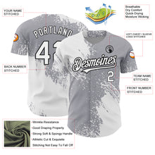 Laden Sie das Bild in den Galerie-Viewer, Custom Gray White-Black 3D Pattern Design Abstract Brush Stroke Authentic Baseball Jersey
