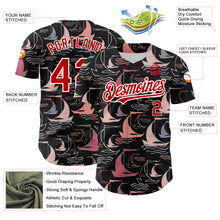 Laden Sie das Bild in den Galerie-Viewer, Custom Black Red-White 3D Pattern Design Sailing Boats Authentic Baseball Jersey
