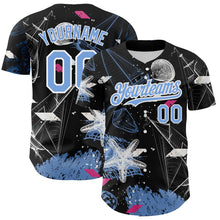 Загрузить изображение в средство просмотра галереи, Custom Black Light Blue-White 3D Pattern Design Sailing Boats Authentic Baseball Jersey
