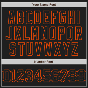 Custom Black Orange 3D Pattern Design Abstract Network Authentic Baseball Jersey