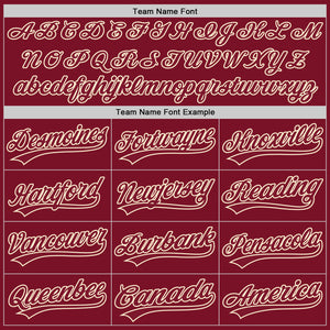 Custom Crimson Cream 3D Pattern Design Curve Lines Authentic Baseball Jersey