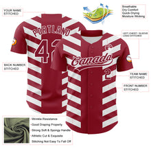 Load image into Gallery viewer, Custom Crimson White 3D Pattern Design Side Stripes Authentic Baseball Jersey
