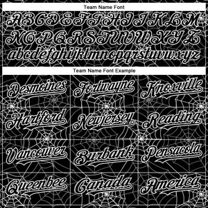 Custom Black White 3D Pattern Design Spider Web Authentic Baseball Jersey