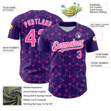 Laden Sie das Bild in den Galerie-Viewer, Custom Purple Pink-White 3D Pattern Design Star Lines Authentic Baseball Jersey
