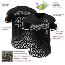 Laden Sie das Bild in den Galerie-Viewer, Custom Black White 3D Pattern Design Leopard Print Fade Fashion Authentic Baseball Jersey
