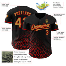 Laden Sie das Bild in den Galerie-Viewer, Custom Black Old Gold-Red 3D Pattern Design Leopard Print Fade Fashion Authentic Baseball Jersey
