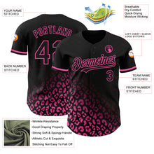 Laden Sie das Bild in den Galerie-Viewer, Custom Black Pink 3D Pattern Design Leopard Print Fade Fashion Authentic Baseball Jersey
