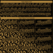 Загрузить изображение в средство просмотра галереи, Custom Black Old Gold 3D Pattern Design Leopard Print Fade Fashion Authentic Baseball Jersey

