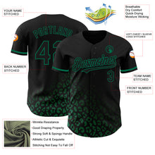 Charger l&#39;image dans la galerie, Custom Black Kelly Green 3D Pattern Design Leopard Print Fade Fashion Authentic Baseball Jersey
