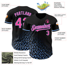 Load image into Gallery viewer, Custom Black Pink-Light Blue 3D Pattern Design Leopard Print Fade Fashion Authentic Baseball Jersey
