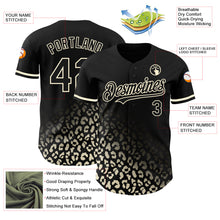 Load image into Gallery viewer, Custom Black Cream 3D Pattern Design Leopard Print Fade Fashion Authentic Baseball Jersey
