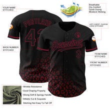 Load image into Gallery viewer, Custom Black Crimson 3D Pattern Design Leopard Print Fade Fashion Authentic Baseball Jersey

