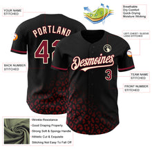 Load image into Gallery viewer, Custom Black Crimson-Cream 3D Pattern Design Leopard Print Fade Fashion Authentic Baseball Jersey
